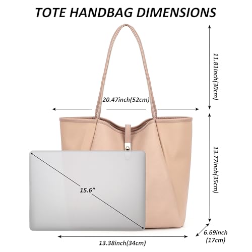 TANTOMI Tote Bag for Women Vegan Leather Purses and Handbags Ladies Waterproof Big Shoulder Bag for Travel - color: A-dark Pink