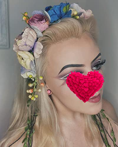Vivivalue Flower Wreath Crown Boho Flower Headband Hair Garland Floral Headpiece Halo with Ribbon Wedding Party Festival Photos Purple - color: C