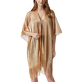 Sparkle Metallic Evening Shawls for Women formal Party Dresses Beach Travel Cardigan Shawl Wrap for Swimsuit - color: B-dark Gold