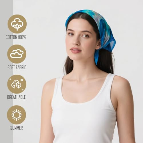 Large Cotton Bandana Lightweight Head Hair Scarf Headbands Wraps Cover Handkerchiefs for Women Men 25 x 25 inch - color: Rt33