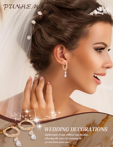 Pearl Earrings for Women, 14k Gold Plated Trendy Diamond Pearl Drop Earrings Hypoallergenic Dainty Bridal Gifts Wedding jewelry for Women - color: Round-Silver