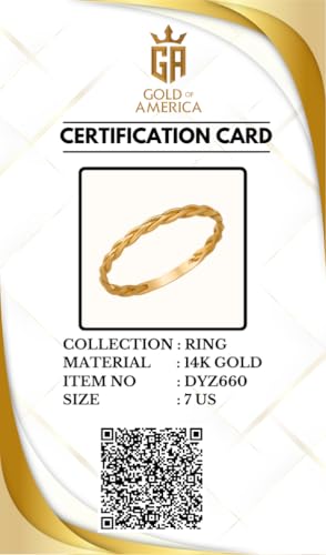 14K Real Solid Gold Ring for Women, Braided Band, Minimalist Stackable Band for Women, Thickness 1.65 mm - size: 2.5