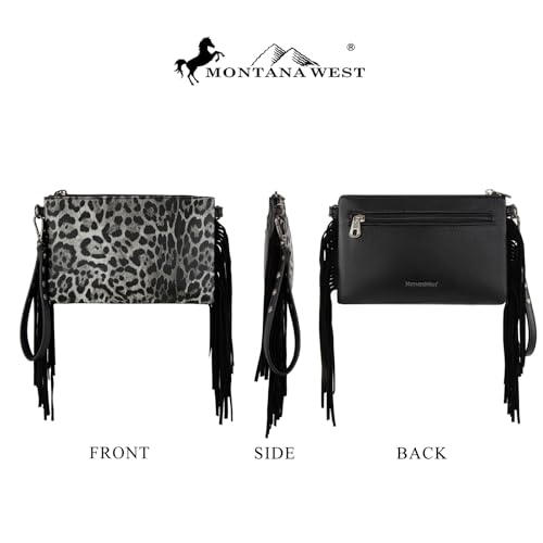 Montana West Western Purse for Women Crossbody Bag Wristlet Clutch Purse - color: A3 Leopard Brack