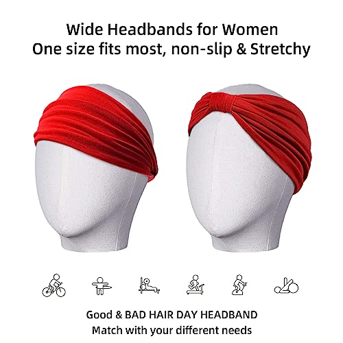 Tobeffect Headbands for Women African Boho Wide Hairband Headband Knotted Head Wraps Head Scarf Hairbands Turbans Hair Accessories - color: Headbands 9