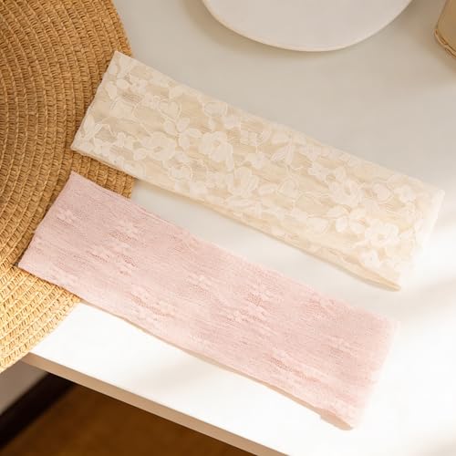 TERSE Lace Headbands for Women Trendy Boho Hair Accessories: Cute Head Bands for Women's Hair Fashion Hairbands 6PCS - color: Headbands Color- Lace Floral Print