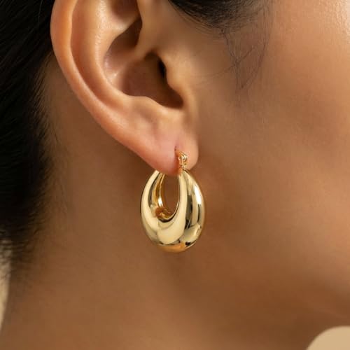 4 Pair Small Gold Hoop Earrings for Women Sensitive Ears - Hypoallergenic 14k Real Gold Plated Hoops Zirconia Cartilage Huggie Earrings Set Helix Piercing Earring Gold Jewelry for Women Gift - color: T1908 Hoop Gold