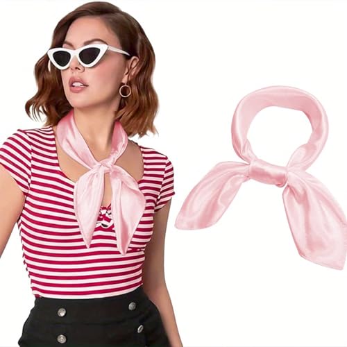 Ciormis 100% Mulberry Silk Scarf-Women's 21''/27''Square Silk Hair Head Scarf Neckerchief with Gift Packaged - color: 21''x 21''-style 21-pink