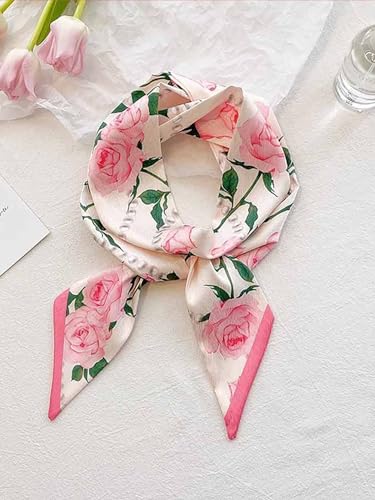 4/40 Pcs Hair Scarf for Women, 35"x2.36" Lightweight Silk Headband, Purse & Bag Scarves Gift Collection - color: Vibrant