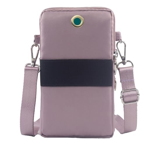 JANKS Small Crossbody Bag for Women - Mini Phone Purses with Crossbody Strap and Wallet - Nylon Arm Bag - color: A-lightpurple
