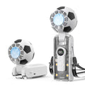 Hiluckey Portable Handheld Turbo Fan with Ice Cooler, 5 Gear Wind, Soccer-Shaped Mini Personal Fan, 6000mAh Football Rechargeable Pocket Fan for Travel/Outdoor/Office, 180° Adjustable (White) - color: White