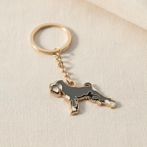Pet Dog Keychain for Women Men,Cute Puppy Dog Animal Key chain Accessories Gifts For Car,Backpacks,Bag,Purse - color: Schnauzer