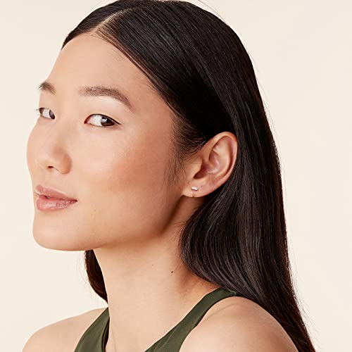 PAVOI 925 Sterling Silver Huggie Half Hoop Earrings | Hypoallergenic Minimalist Tiny Cartilage Earring - style: Baguette