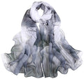 MINIDORA Lightweight Scarves for Women Elegant Floral Pattern Scarf Shawls Sunscreen Head Shawls - color: Style 1-black
