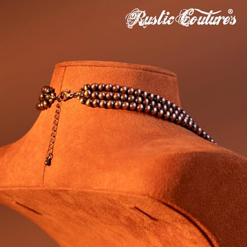 Montana West Rustic Couture's Western Jewelry Set for Women Cowgirl Vintage Western Necklace Earring - color: E-White