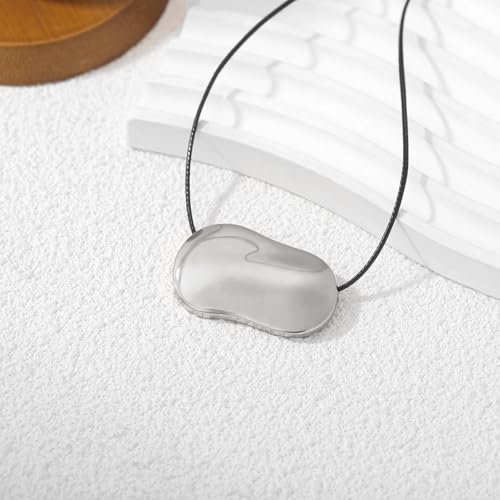 Frodete Statement Necklace for Women Chunky Gold Necklaces Long Pendant Necklace Boho Necklaces Gold Pendant Jewelry Cowboy Chic Style Cowgirl Outfit - color: silver statement necklace