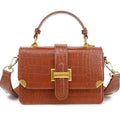 LL LOPPOP Women's Small Classy Crossbody Purse Top Handle Handbags Leather Satchel Bags for Women - color: A-brown(2035)