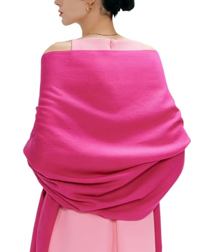 maamgic Women's Winter Scarf Soft Warm Scarf for Women Cozy Shawl Wraps for Women Lightweight Pashmina Style Wrap - color: Solid Rose