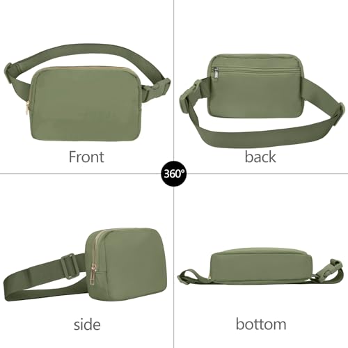 VOROLO Fanny Pack For Women And Men Crossbody Bag Belt Bag with Adjustable Strap Graduation Gifts Khaki Green - color: Khakii Green, style: 1 Pack Fanny Pack
