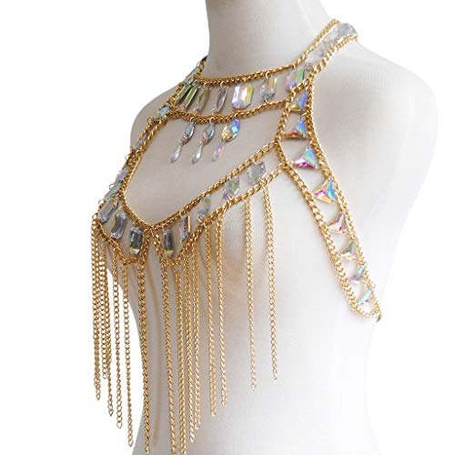 Women's Sexy Suit Body Chain - color: Gold Color-A-Bra chain -3