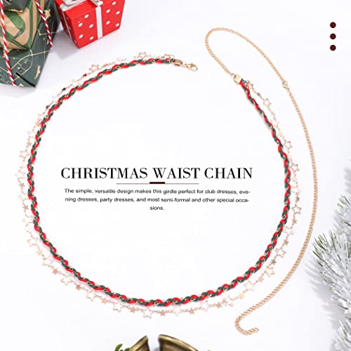 Christmas Star Waist Bead Belly Chain Gold Layered Body Beads Jewelry Beaded Bikini Body Chain for Women