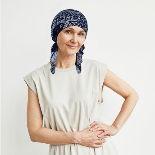 4 Pieces Chemo Headwear for Women, Pre-Tied Head Scarf Cancer Headwear for Hair Loss - color: Multicolor-3