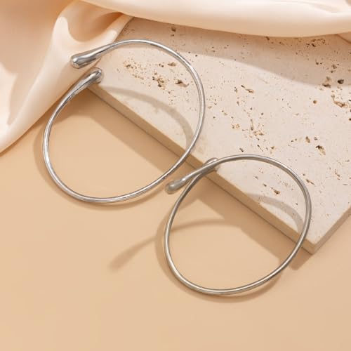 Dainty Arm Cuff Bracelet for Women Gold/Silver Adjustable Upper Arm Cuff Layered Bangle Bracelet Open Knot Bracelet Summer Beach Charm Fashion Jewelry - color: Irregular Silver
