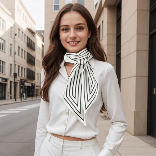 RIIQIICHY Hair Scarf for Women Like Silk Scarves Headband Neck Scarfs Twilly Purse Accessories - color: C005
