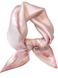 100% Mulberry Silk Scarf for Women Hair Lightweight Square Neckerchief Wrap For Head Scarves 21" - color: 3-pink Tulip /21"*21"