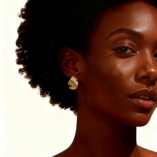 SEADAY 14K Gold Plated Hoop Stud Earrings for Women, Dainty Fashion Jewelry Accessories, Gifts for Women - color: Gold-Layered Hoop