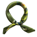 FONYVE 100% Mulberry Silk Scarfs for Women-Lightweight Square Satin Head Scarf-Small Silk Hair Scarf for Sleeping 21"x21" - color: 14 Green Flowers
