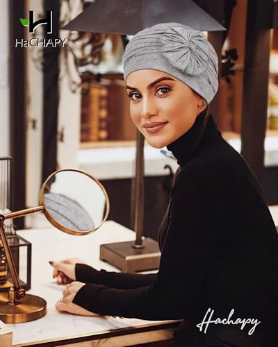 Chemo Headwear for Women Cancer Patients Lightweight Head Coverings for Hair Loss Seasonal - color: Light Heather Grey