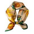 Aufeel Women's 100% Pure Mulberry Silk Small Square Scarf - Neckerchief Women - Silk Headscarf - 21" x 21" - color: Daisy