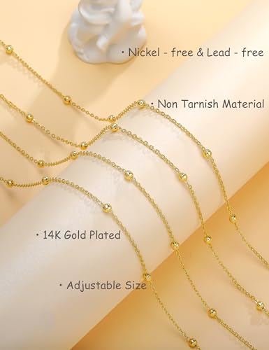 Waist Chain for Women 14K Gold Plated Waist Beads Belly Chain Dainty Layered Body Chain Belt Beach Jewelry for Women Sexy Waterproof Non Tarnish Adjustable Summer Jewelry Accessories - style: beaded