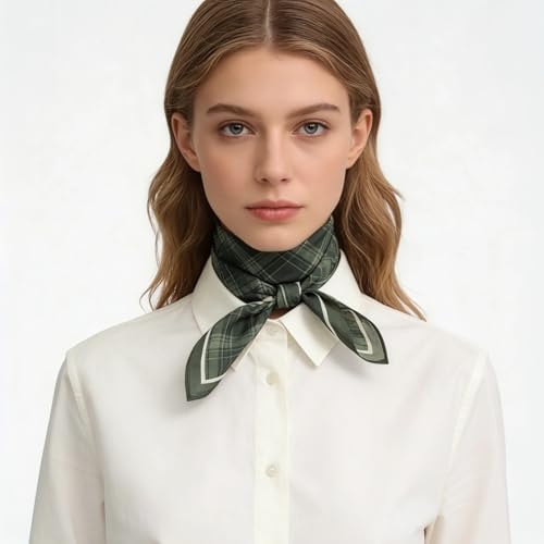 21 x 21 Inch Cotton Bandana for Women and Men,Soft Breathable Head Scarf, Multi-purpose Headband, Hair Scarf - color: Checkered Green-un03