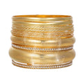 Gold Bracelet for Women - Multi-layer Stacked textured Boho Bracelet, Gold bracelet for Women, gold plated multi-layer stackable sleeve bracelet jewelry gift - style: Chunky bracelet