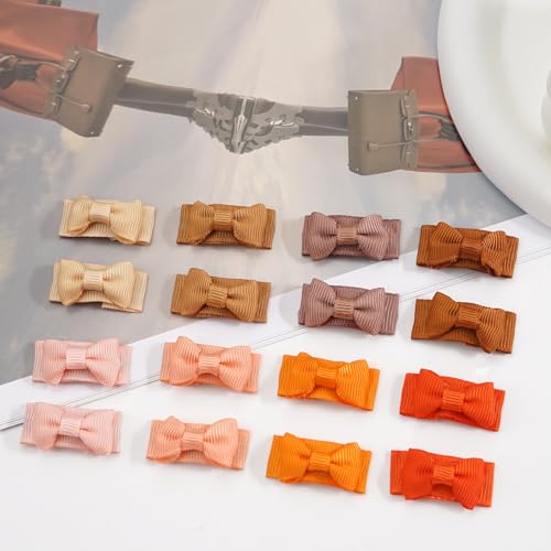 CÉLLOT 90 pcs Mini Grosgrain Ribbon Bows - Snap Clips for Baby Toddlers Infants' Fine Thin Hair - color: 90pcs/45color