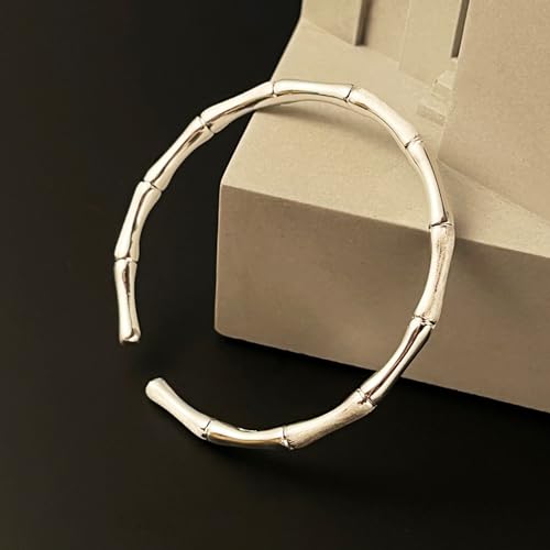 925 Sterling Silver Bracelets Open Adjustable Bangle Bracelet Teardrop Water Drop Cuff Bangles for Women - color: Pattern 6