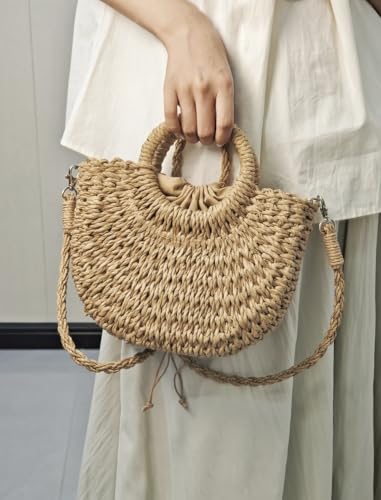 Crochet Beach Bags for Women Woven Purses Shoulder Bag Tote Handbag Summer Beach Purse - color: Wy20