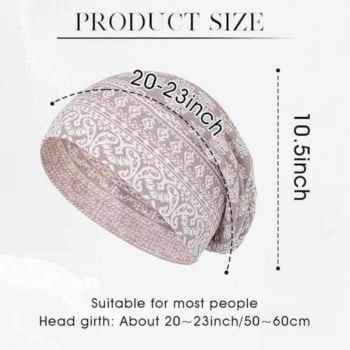 Bohend Bohemian Beanie Hats Headwear Cap Stretch Non Slip Bandanas Sleep Turbans Hats for Women Men Close top Head Covering - style: Striped Style
