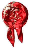 vabovin Satin Head Scarf for Women Silk Like Hair Scarf, 35 x 35 in | Silk Feel Fabric, Hair Wrap for Sleeping, Headscarf and Neck Scarf, Square Bandana Style, Fashion Accessory - color: 039 Red Peony