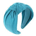 YISSION Wide Knotted Headbands for Women Non Slip Head Band Blue Headband Fashion Top Knot Hairband Hair Accessories for Women Girls - color: Blue