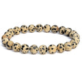 ANAYA AGATE Healing Crystal Bracelet for Women and Men – 8mm Round Beaded Bracelet for Men and Women – Unisex Stretchy Gemstone Bracelet for Healing and Protection - color: Dalmatian Jasper