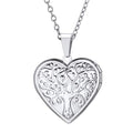 U7 Women Locket Necklace Platinum 14K Gold Photo Lockets that Hold Picture,Chain 20 Inch Personalized Gift Custom Love Heart Image Necklaces - color: 04# Stainless(Tree of Life)