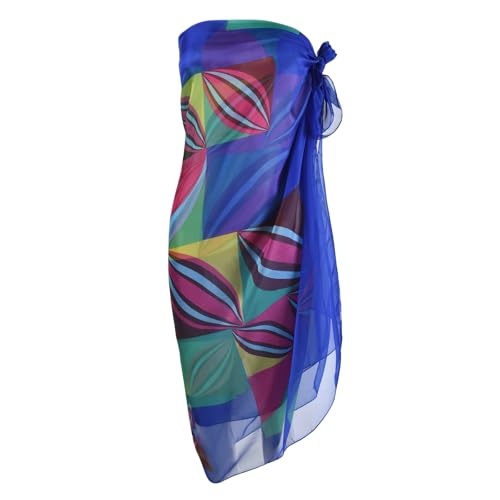 Womens Sexy Bohemian Floral Beach Cover Up Sarong Wrap Swimsuit Beachwear - color: Royal Blue