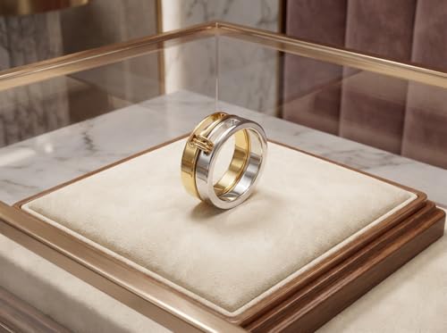Generation Refined - Silver Gold Stackable Rings, 18K Gold Plated Stainless Steel, Silver and Gold Two Tone, Non Tarnish Multi Ring Mixed Metals Set