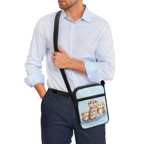 Womens Crossbody Bag Cell Phone Purse Wallet Small Shoulder Handbag for Workout Travel Gym - color: Cute Otter