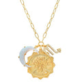 Dainty Gold Zodiac Embossed Coin Opal Crescent Moon Charm Necklace for Women Trendy 18K Gold Plated Retro Paperclip Chain 12 Constellation Horoscope Necklaces Astrology Jewelry Gifts - style: 8.SCORPIO (OCT 23-NOV 21)