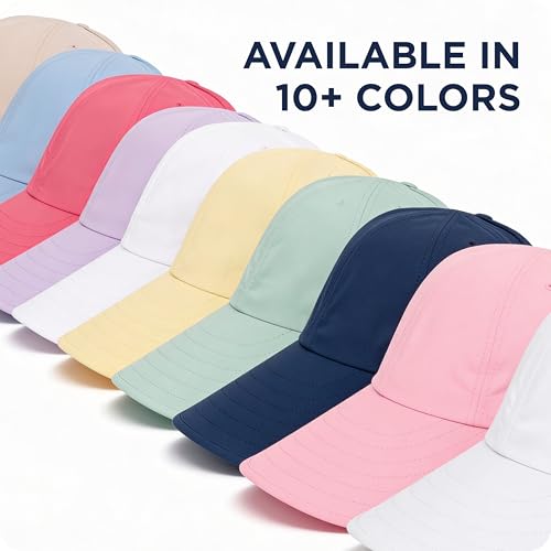 Ponyflo Sunblocker Wide Brim Hat, Patented Women’s Ponytail Sun Hat for Adults, UPF 50 Sun Protection - color: Hot Pink