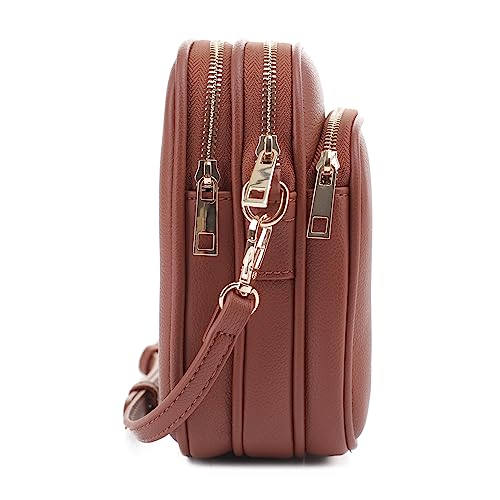Mali+Lili, Josie Triple Zip Crossbody Bag - color: Brown