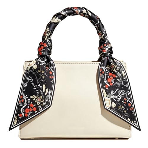 Sumolux Head Hair Scarf for Women Neck Purse Bag Handbags Scarf Like Silk - color: Black Colorful Flowers